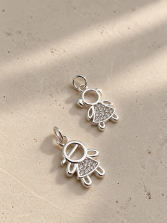 DIJE NENE/A MICROPAVÉ - ACERO BLANCO - comprar online