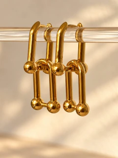 ARGOLLAS TIFFANY LISAS 1,2 CM - ACERO DORADO - Hosanna Joyas