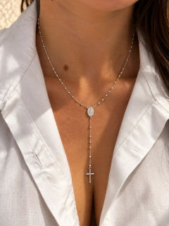 CONJUNTO ROSARIO 0,1 CM - PLATA