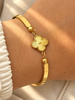 PULSERA VAN CLEEF RIGID - ACERO DORADO - Hosanna Joyas