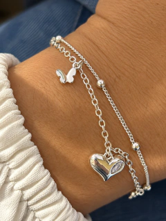 PULSERA AJUSTABLE MAGGIE - ACERO BLANCO en internet