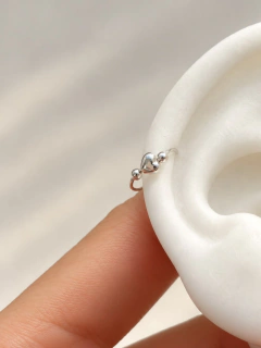 ARGOLLA PIERCING SOLITARIA LOVI 1,1 CM - PLATA