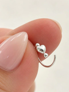 ARGOLLA PIERCING SOLITARIA LOVI 1,1 CM - PLATA en internet