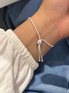 PULSERA AJUSTABLE BIG LOVE SHINE - ACERO BLANCO en internet