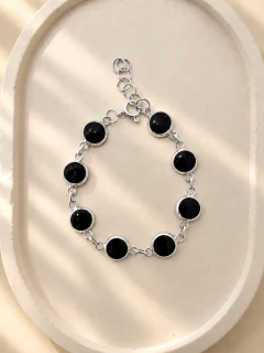 PULSERA CERCLE BLACK - PLATA