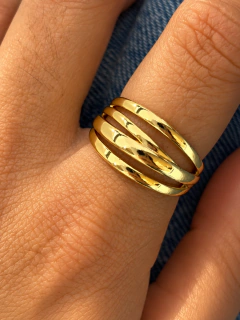 ANILLO AMANI - ACERO DORADO - Hosanna Joyas