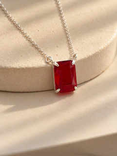 CONJUNTO DIANDRA RED - ACERO BLANCO - Hosanna Joyas