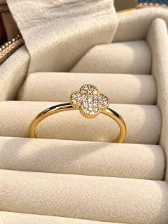 ANILLO VAN CLEEF MICROPAVÉ - ENCHAPADO EN ORO - Hosanna Joyas