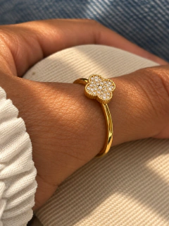 ANILLO VAN CLEEF MICROPAVÉ - ENCHAPADO EN ORO - tienda online
