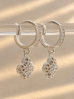 ARGOLLAS VAN CLEEF BRILLO 1,2 CM - ACERO BLANCO - Hosanna Joyas