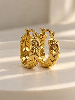 ARGOLLAS TRENZAR 2 CM - ACERO DORADO