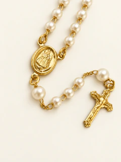 CONJUNTO ROSARIO PERLA - ENCHAPADO - comprar online