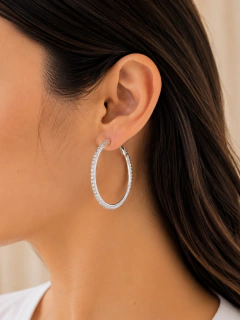 ARGOLLAS MAXI BRISHO 4.3CM - ACERO BLANCO en internet