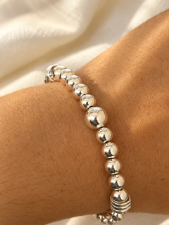 PULSERA ROLO BOLITAS CON MARINERO - PLATA en internet