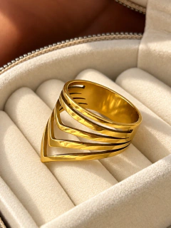 ANILLO BRISEIDA - ACERO DORADO - Hosanna Joyas