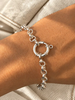 PULSERA ROLO BOLITAS CON MARINERO - PLATA - comprar online