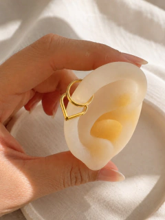 ARGOLLA SOLITARIA JIA DOBLE GOTA - ACERO DORADO - comprar online
