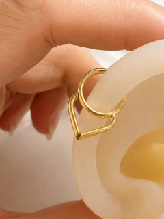 ARGOLLA SOLITARIA JIA DOBLE GOTA - ACERO DORADO - tienda online