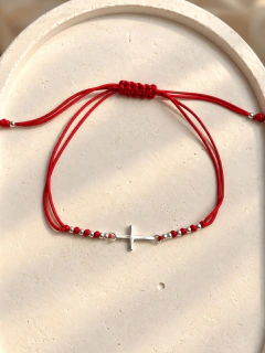 PULSERA HILO AJUSTABLE CRUZ - PLATA - tienda online