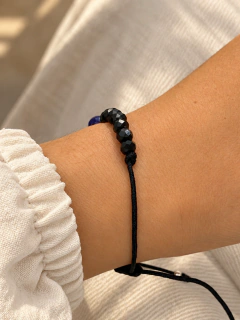 PULSERA AJUSTABLE OJITO ROXI BLACK - PLATA en internet