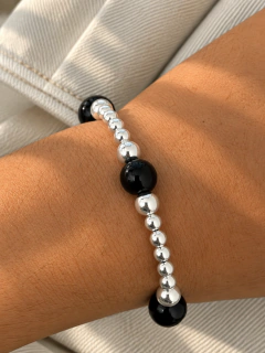 PULSERA THREE BLACK CON MARINERO - PLATA en internet