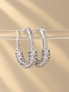 ARGOLLAS HERMES 1,6 CM - ACERO BLANCO - tienda online