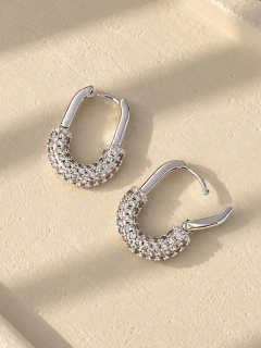 ARGOLLAS HERMES 1,6 CM - ACERO BLANCO en internet