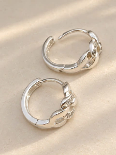 ARGOLLAS WESLA 1,7 CM - ACERO BLANCO - Hosanna Joyas