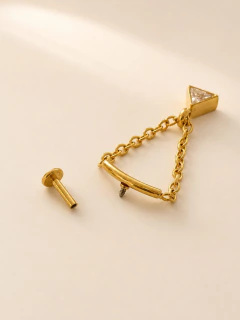 ARO PIERCING TRIANGLE - ACERO DORADO - comprar online