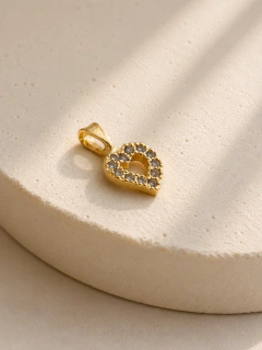 DIJE CORAZÓN MICROPAVÉ - ENCHAPADO - tienda online