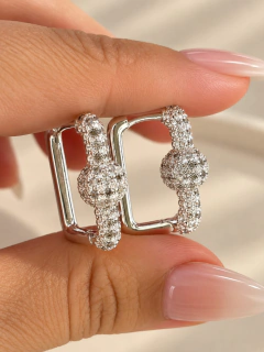 ARGOLLAS DYRO 1,8 CM - ACERO BLANCO - Hosanna Joyas