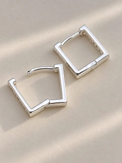 ARGOLLAS LISERT 1,3 CM - ACERO BLANCO - Hosanna Joyas