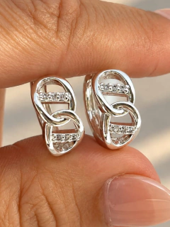 ARGOLLAS DIAMELLA 1,6 CM - ACERO BLANCO