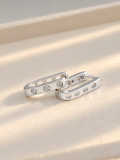 ARGOLLAS KALA 1,3 CM - ACERO BLANCO - Hosanna Joyas