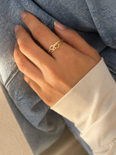 ANILLO CORAZONCITOS BRILLANTES - ENCHAPADO - comprar online