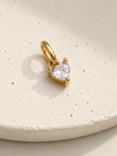 DIJE MINI CORAZÓN CUBIC - ENCHAPADO