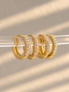 SET DE ARGOLLAS AMADEO - ENCHAPADO - Hosanna Joyas