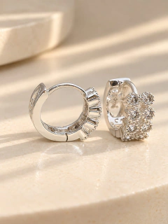 ARGOLLAS ZULA 1,4 CM - ACERO BLANCO