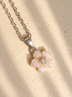 Imagen de CONJUNTO ANÉMONA ROSA - ACERO BLANCO