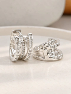 ARGOLLAS FARA 1,8 CM - ACERO BLANCO - Hosanna Joyas