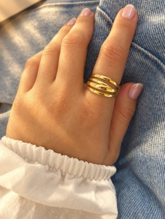ANILLO AMANI - ACERO DORADO - comprar online
