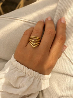 ANILLO BRISEIDA - ACERO DORADO - tienda online