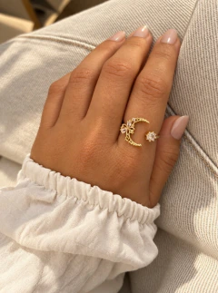 ANILLO LUNARI - ACERO DORADO en internet