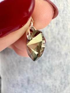DIJE CORAZÓN SW GRIS TORNASOL - PLATA - tienda online