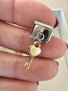 DIJE PULSERA ITALIANA - ACERO QUIRÚRGICO Y ACERO DORADO en internet