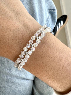 PULSERA ROXI DOBLE TRANSPARENTE - ACERO QUIRÚRGICO