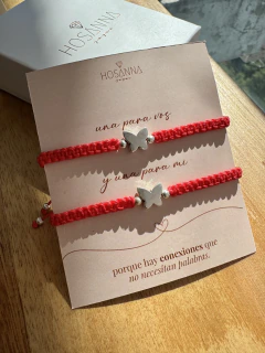 PULSERAS COMPARTIR MARIPOSITA - ACERO BLANCO