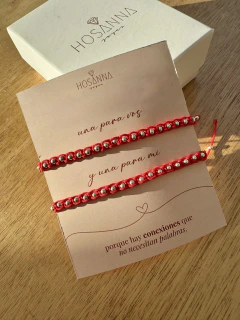 PULSERAS COMPARTIR LUCKY XS ROJA - PLATA en internet