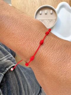 PULSERA AJUSTABLE 7 NUDOS - ACERO BLANCO - Hosanna Joyas