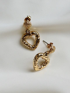 AROS ION CORAZON - ACERO DORADO - comprar online